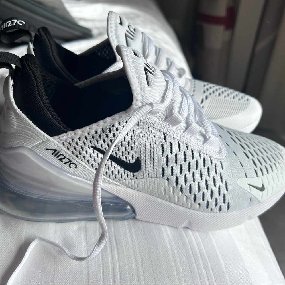 Nike Air Max 270 White Black Athletic Shoes